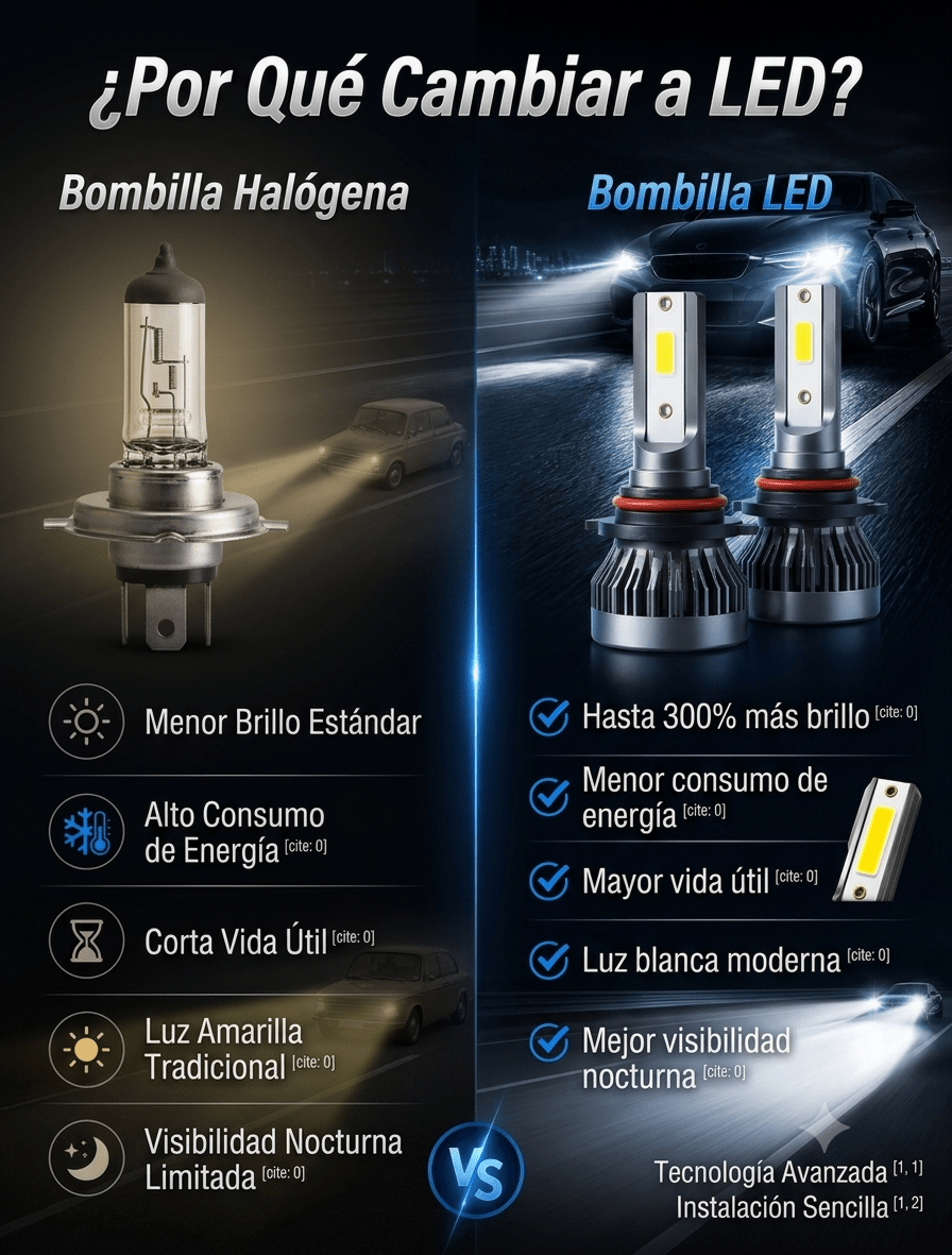 Bombillas LED Premium para Faros de Auto – Alta Potencia - Korzadi