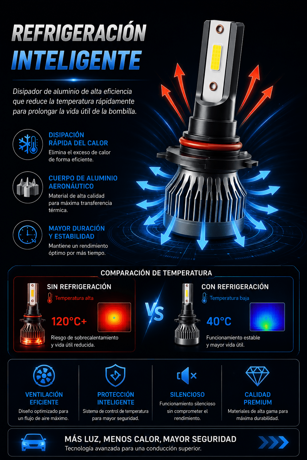 Bombillas LED Premium para Faros de Auto – Alta Potencia - Korzadi