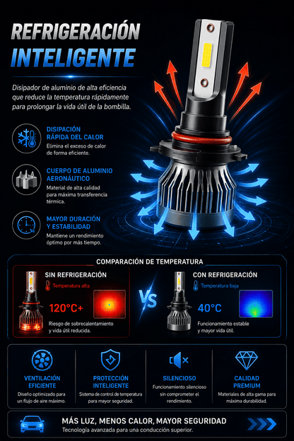 Bombillas LED Premium para Faros de Auto – Alta Potencia - Korzadi