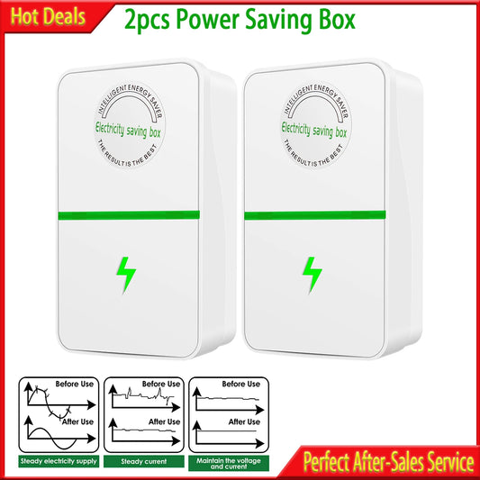2PCS Power Saving Box 90V-250V Voltage Regulator Balanced Current Source Power Factor Saver Suitable for Home Office Factory