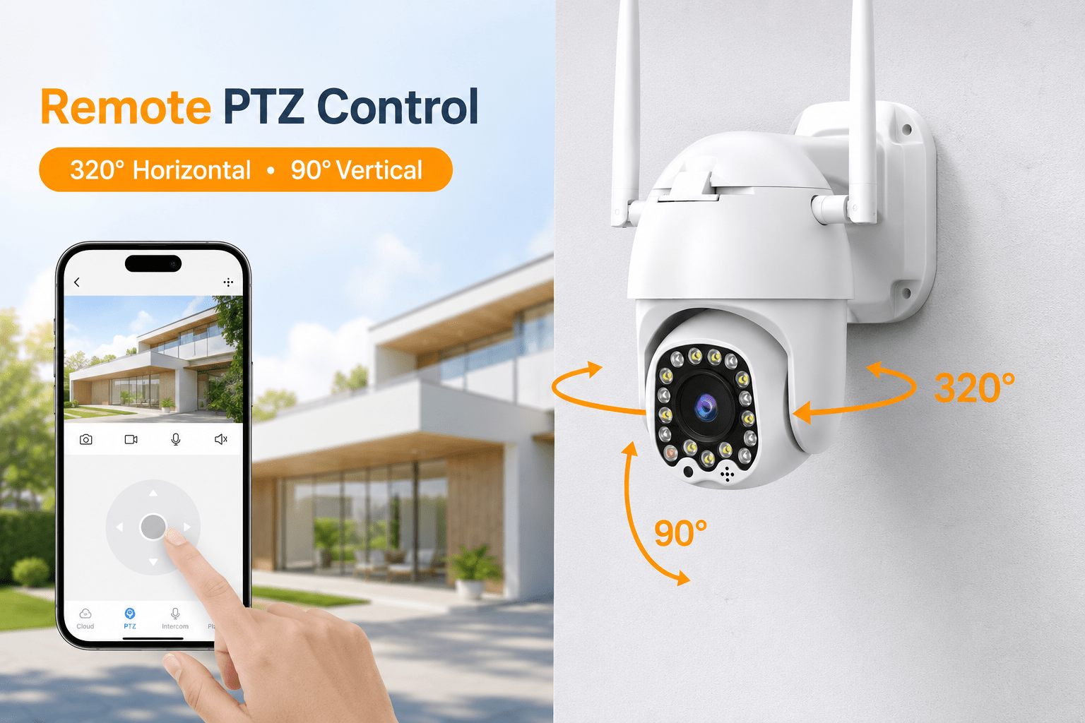 Cámara de Seguridad WiFi 360° con Visión Nocturna HD - Korzadi