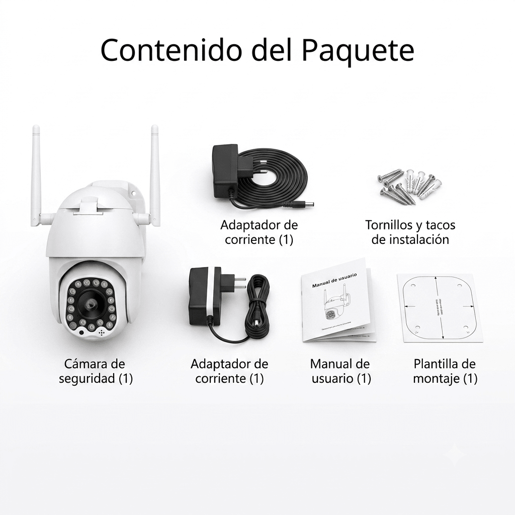 Cámara de Seguridad WiFi 360° con Visión Nocturna HD - Korzadi