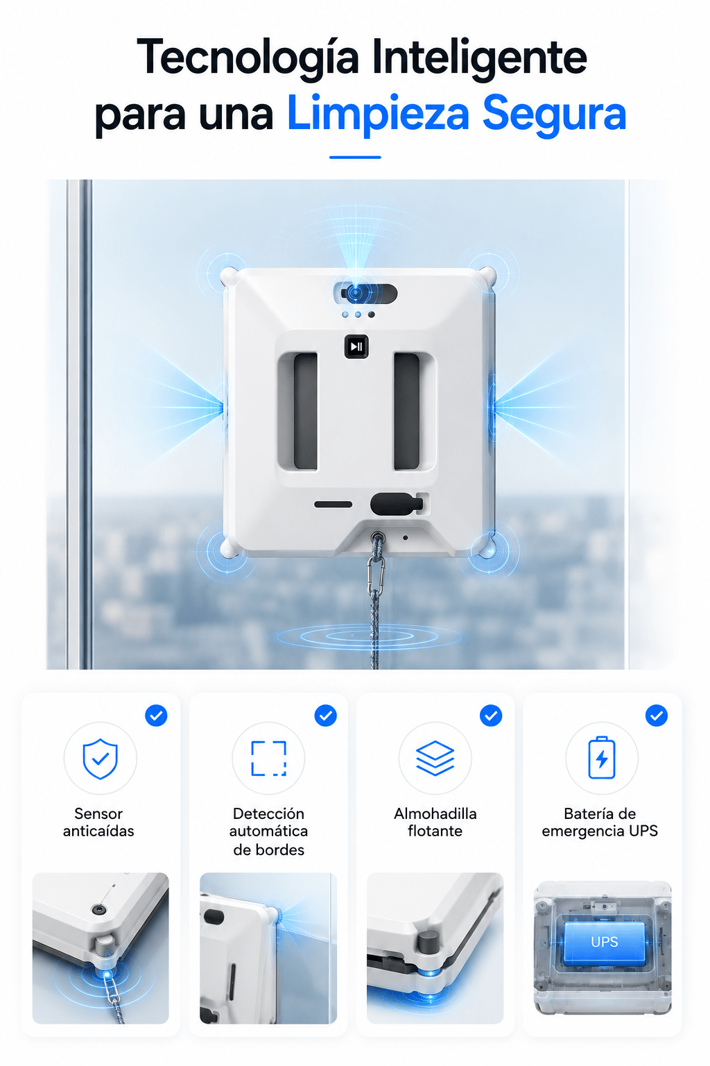 Robot Inteligente Limpiacristales Automático con Doble Pulverización - Korzadi